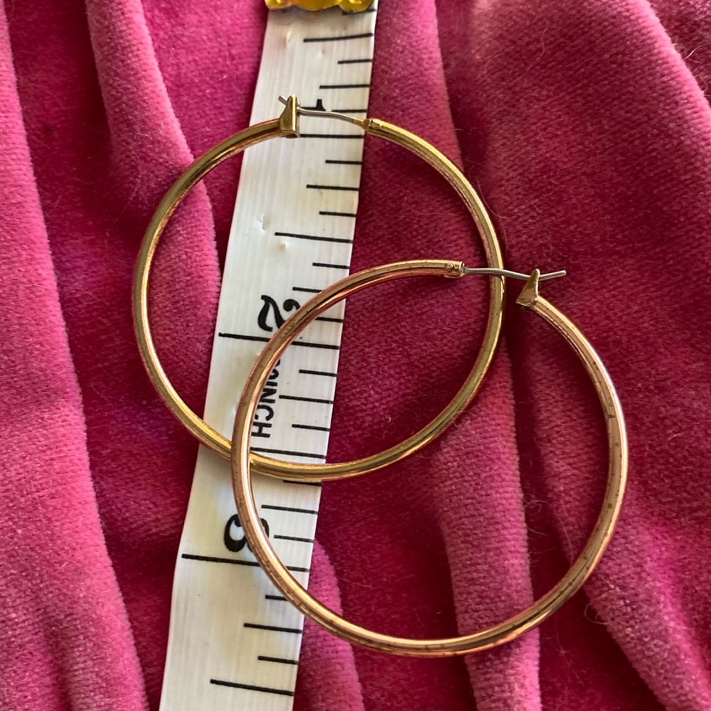 Gold metal hoop earrings